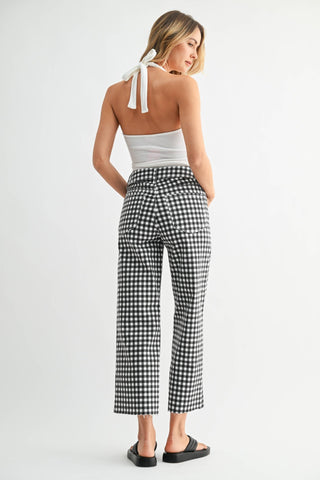 Sweet Check Slim Wide Leg - Sugar Co.