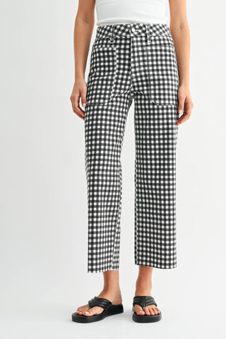 Sweet Check Slim Wide Leg - Sugar Co.