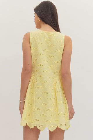 Sweet Grace Eyelet Dress Lemon - Sugar Co.