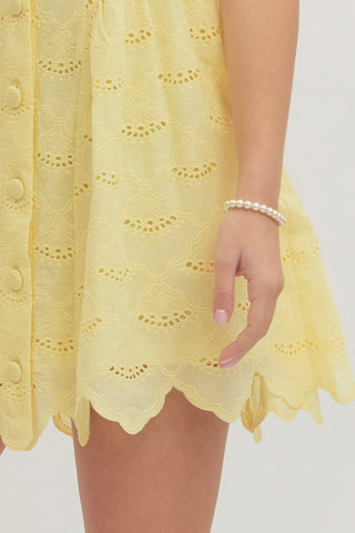 Sweet Grace Eyelet Dress Lemon - Sugar Co.