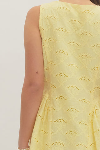 Sweet Grace Eyelet Dress Lemon - Sugar Co.