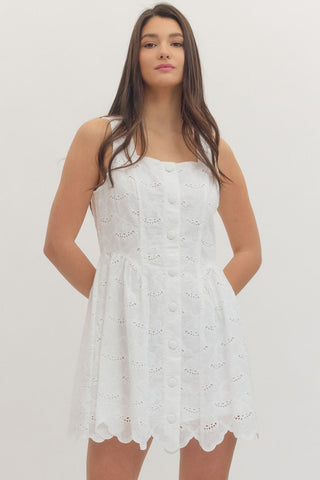 Sweet Grace Eyelet Dress White - Sugar Co.