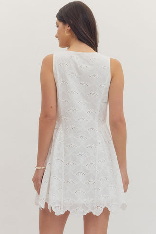 Sweet Grace Eyelet Dress White - Sugar Co.