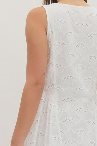 Sweet Grace Eyelet Dress White - Sugar Co.