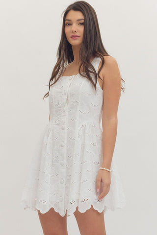 Sweet Grace Eyelet Dress White - Sugar Co.