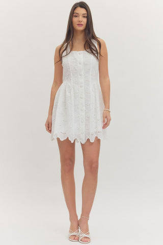 Sweet Grace Eyelet Dress White - Sugar Co.