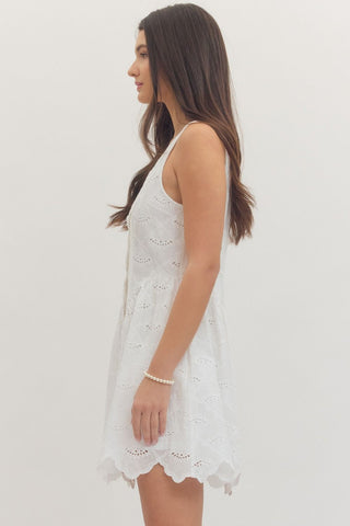 Sweet Grace Eyelet Dress White - Sugar Co.