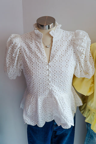 Sweet Magnolia Eyelet Blouse - Sugar Co.