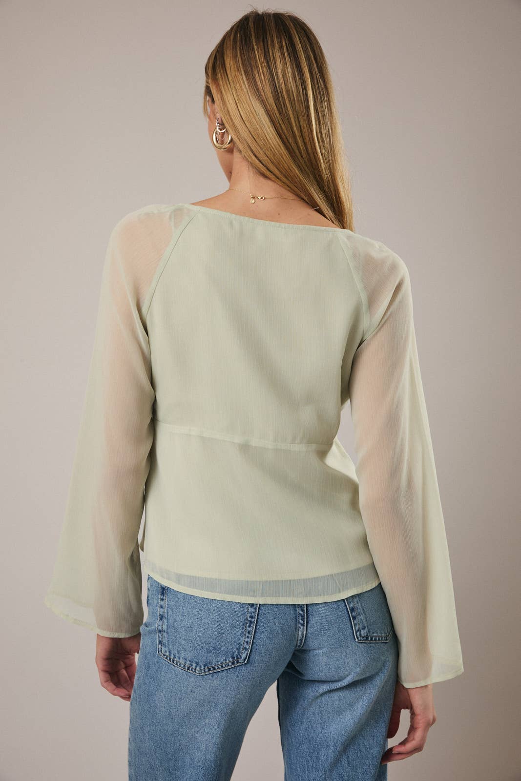 Sweet Sage Tie Blouse - Sugar Co.