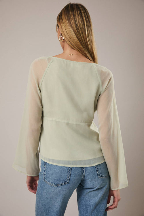 Sweet Sage Tie Blouse - Sugar Co.