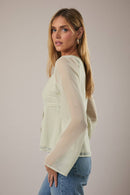 Sweet Sage Tie Blouse - Sugar Co.