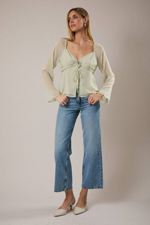 Sweet Sage Tie Blouse - Sugar Co.