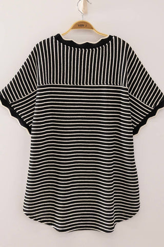 Sweet Scallop Knit White - Sugar Co.