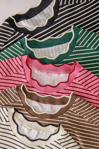 Sweet Scallop Knit White - Sugar Co.
