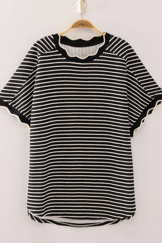 Sweet Scallop Knit White - Sugar Co.