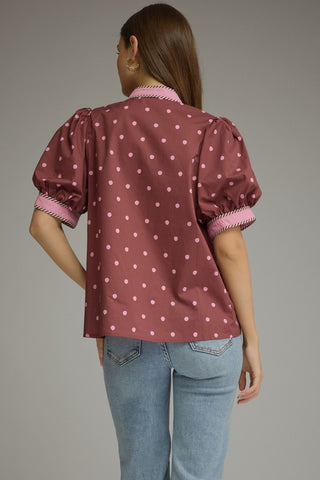 Sweetheart Dot Trim Top - Sugar Co.