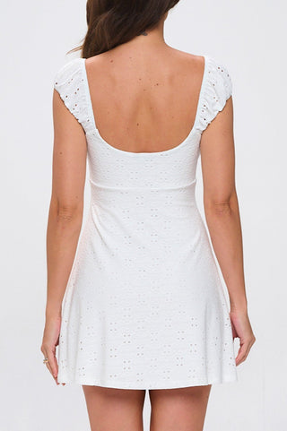 Sweetheart Eyelet Mini Dress - Sugar Co.