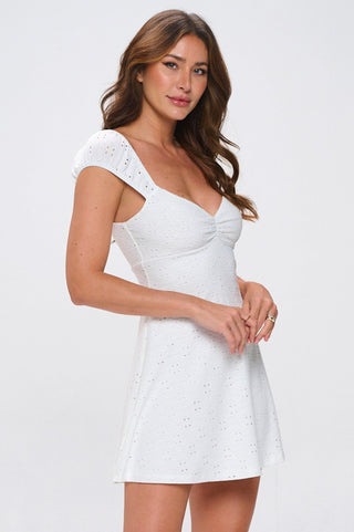 Sweetheart Eyelet Mini Dress - Sugar Co.