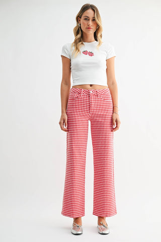 Sweetheart Gingham Jeans - Sugar Co.