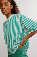 Tackle Stripe Tee Green Glow - Sugar Co.