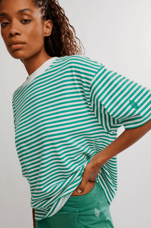 Tackle Stripe Tee Green Glow - Sugar Co.