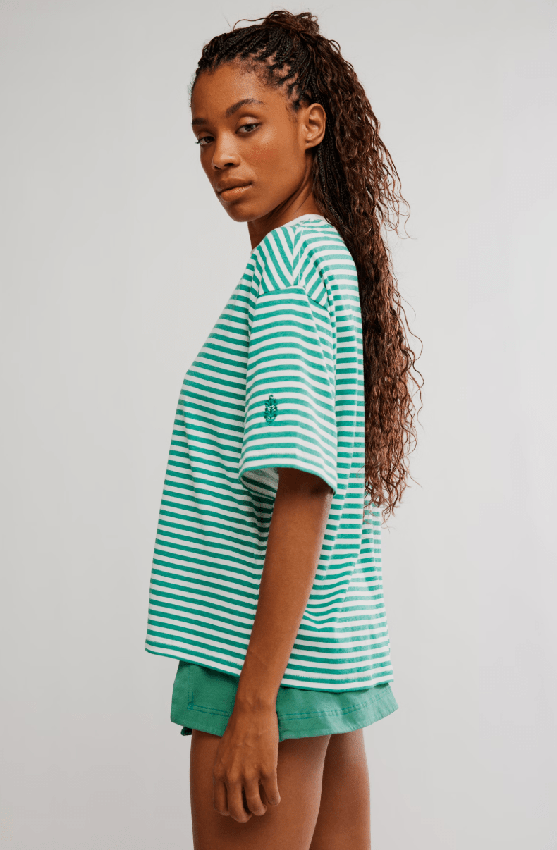 Tackle Stripe Tee Green Glow - Sugar Co.