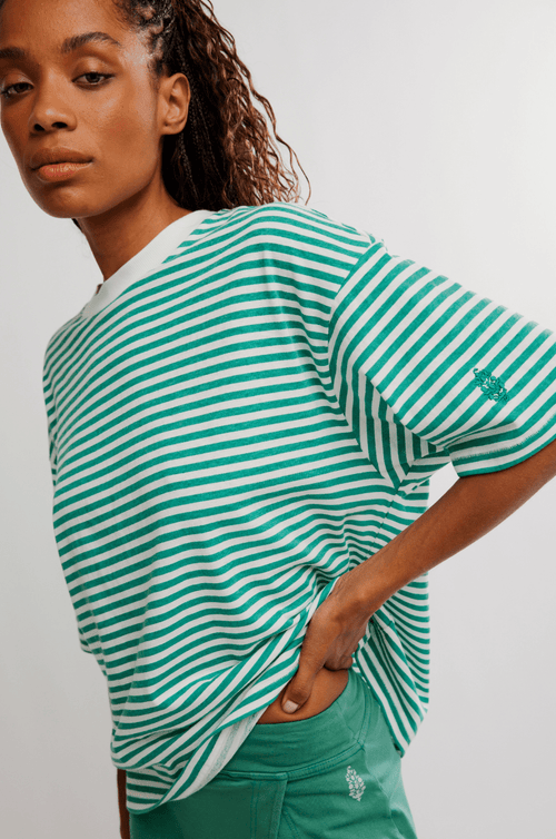 Tackle Stripe Tee Green Glow - Sugar Co.