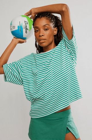 Tackle Stripe Tee Green Glow - Sugar Co.
