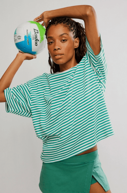 Tackle Stripe Tee Green Glow - Sugar Co.