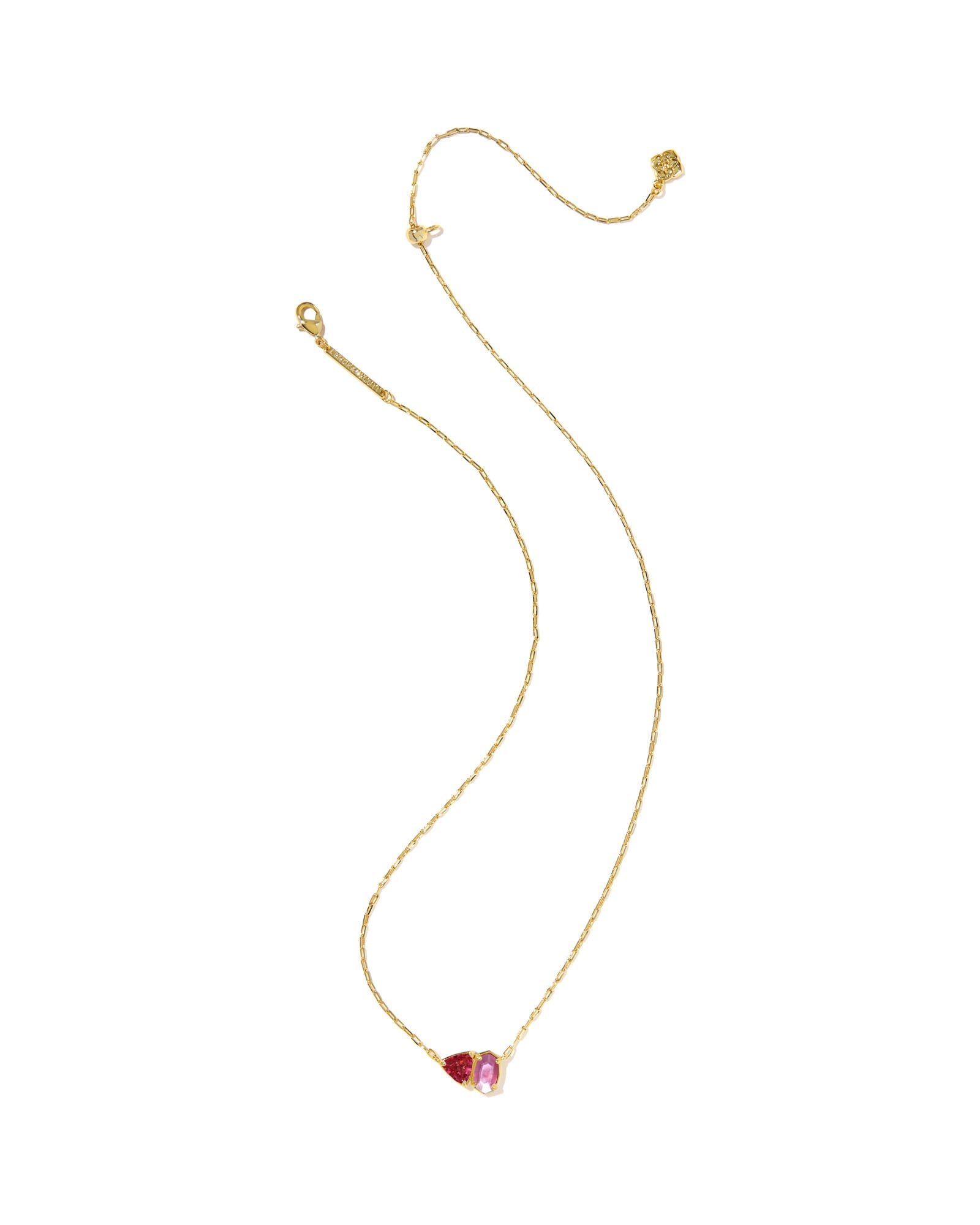 Tatum Gold Pink Mix Short Pendant Necklace