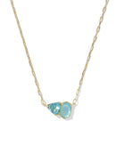 Tatum Short Pendant Necklace Gold Blue Mix - Sugar Co.