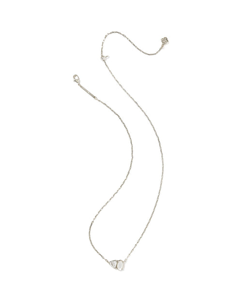 Tatum Silver Neutral Mix Short Pendant Necklace - Sugar Co.
