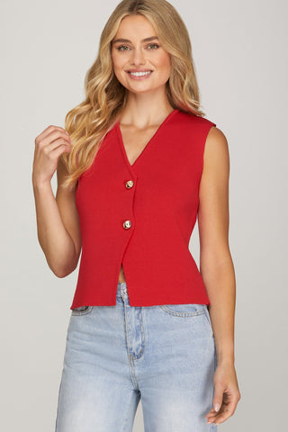 The Barclay Vest Red - Sugar Co.