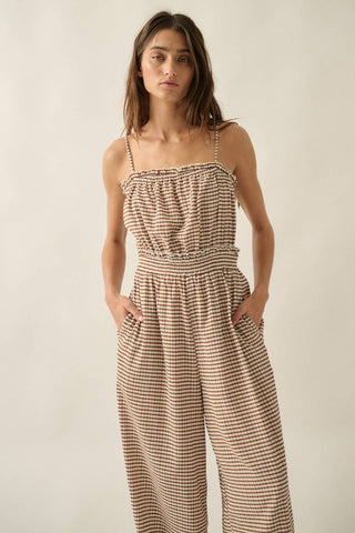 The Everly Gingham Jumpsuit - Sugar Co.