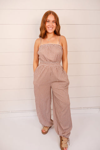 The Everly Gingham Jumpsuit - Sugar Co.