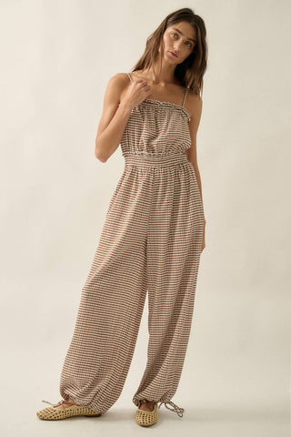 The Everly Gingham Jumpsuit - Sugar Co.