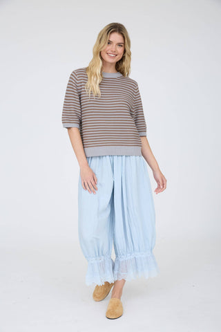 The Harper Stripe Sweater Blue - Sugar Co.