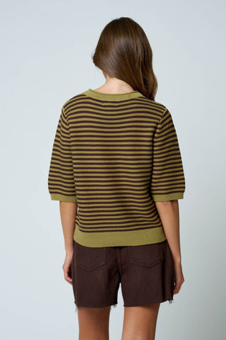 The Harper Stripe Sweater Blue - Sugar Co.