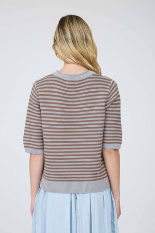 The Harper Stripe Sweater Blue - Sugar Co.