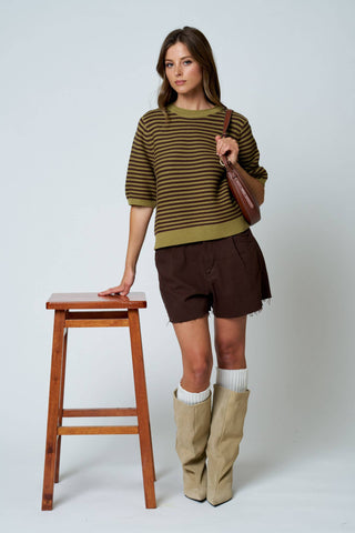 The Harper Stripe Sweater Blue - Sugar Co.