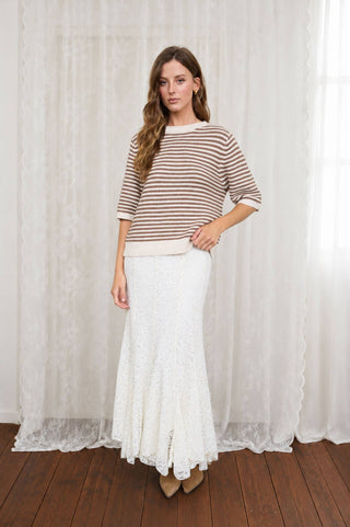The Harper Stripe Sweater Blue - Sugar Co.