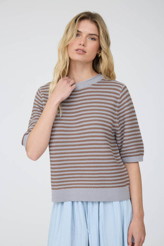 The Harper Stripe Sweater Blue - Sugar Co.
