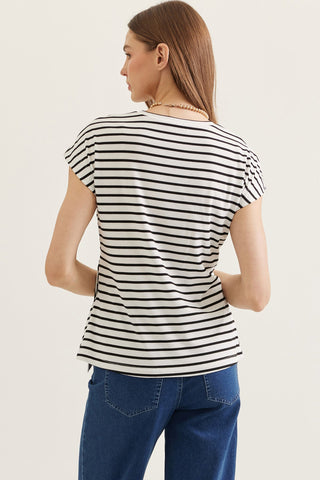 The It Wrap Top Ivory Stripe - Sugar Co.