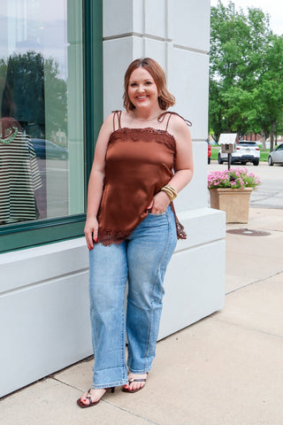 The Keepsake Lace Cami Brown - Sugar Co.
