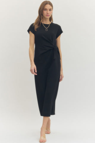 The Main Street Midi Dress Black - Sugar Co.