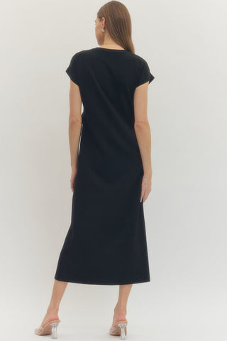 The Main Street Midi Dress Black - Sugar Co.