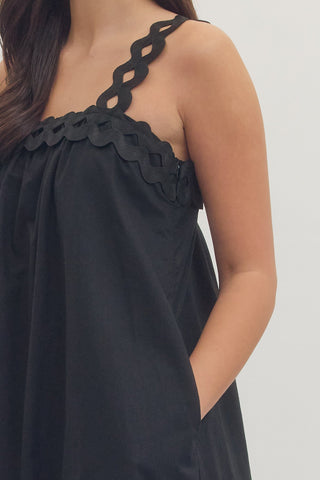 The Midnight Muse Scallop Midi Dress - Sugar Co.