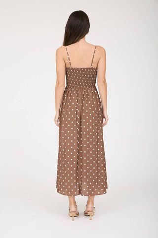 The Mocha Dot Midi Dress - Sugar Co.