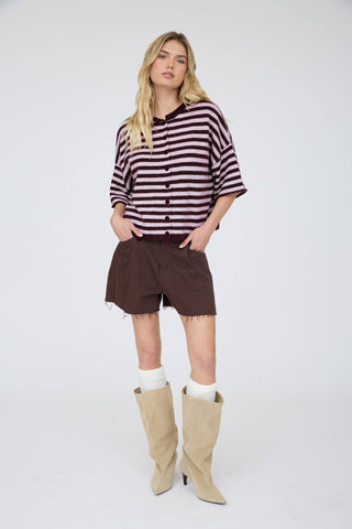 The Off Duty Cardigan Burgundy - Sugar Co.