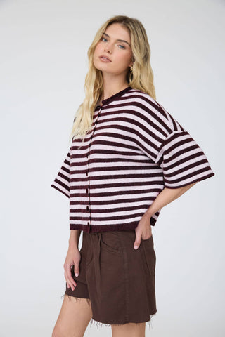 The Off Duty Cardigan Burgundy - Sugar Co.